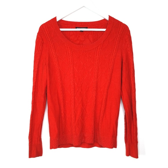 Banana Republic Sweaters - Banana Republic red cotton blend knit sweater, M